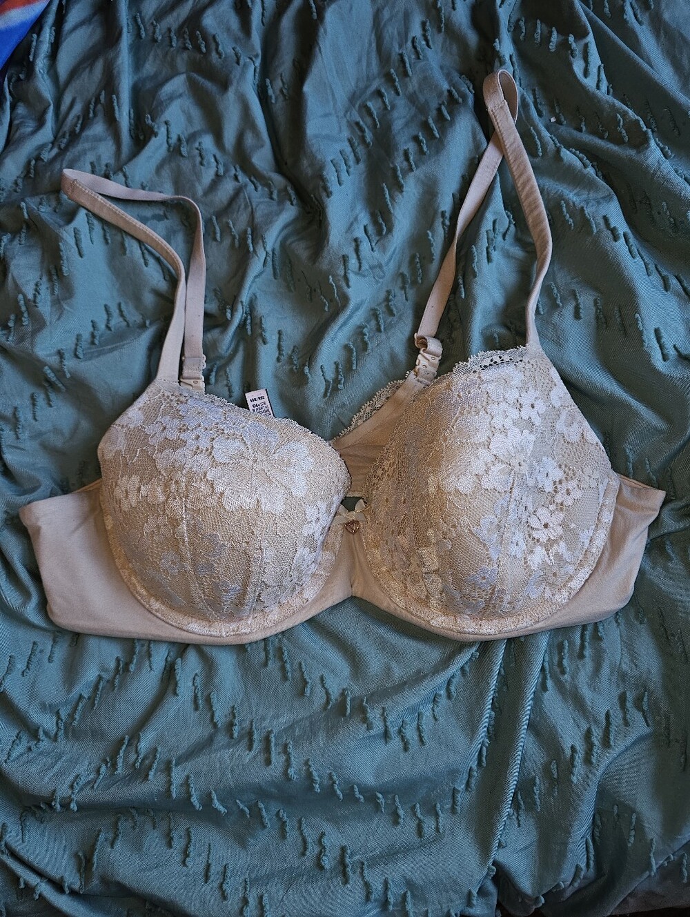 Victoria's Secret Lace T-Shirt Bra in Beige